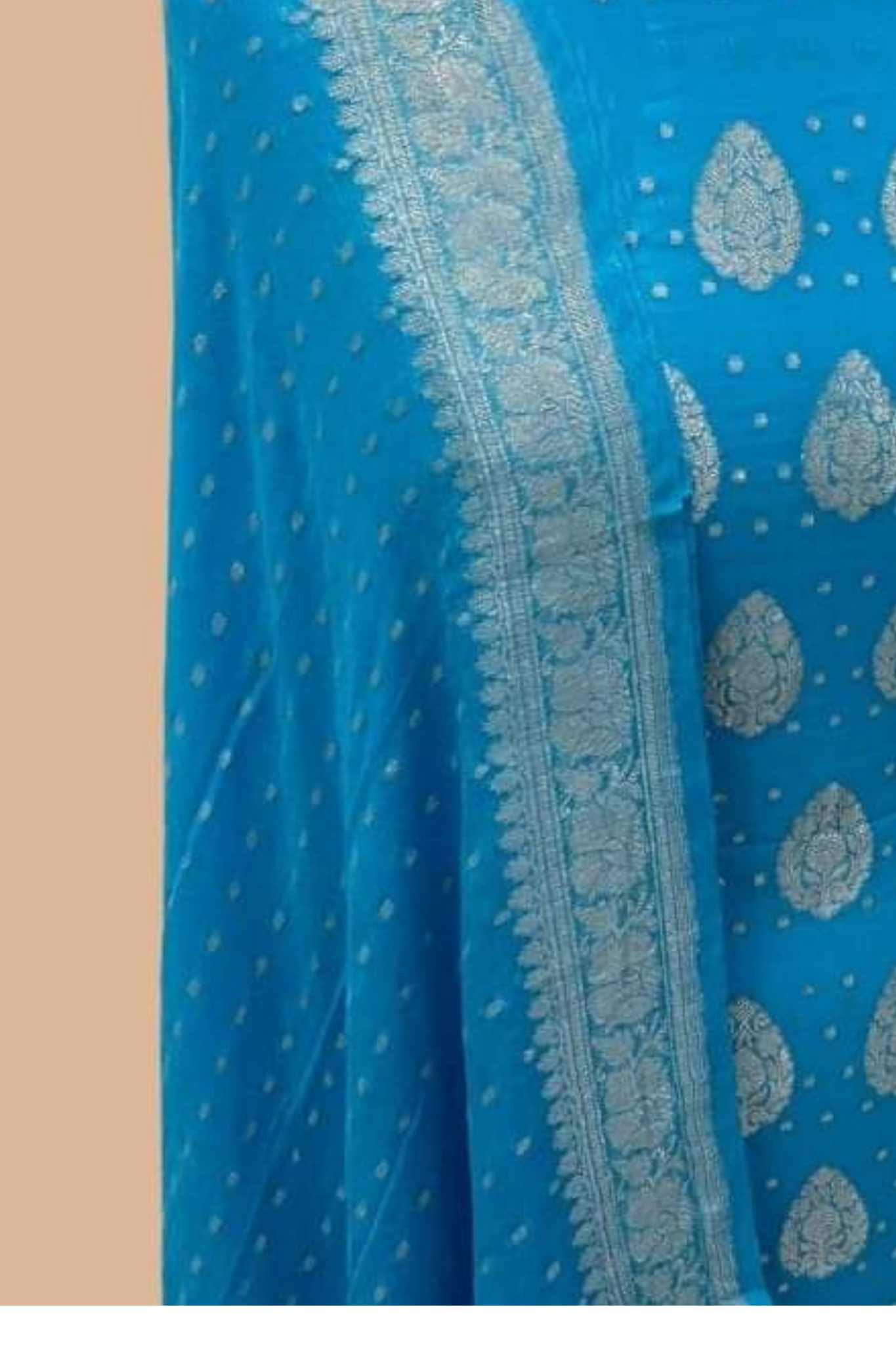 Sky Blue Banarasi Khaddi Georgette Dress