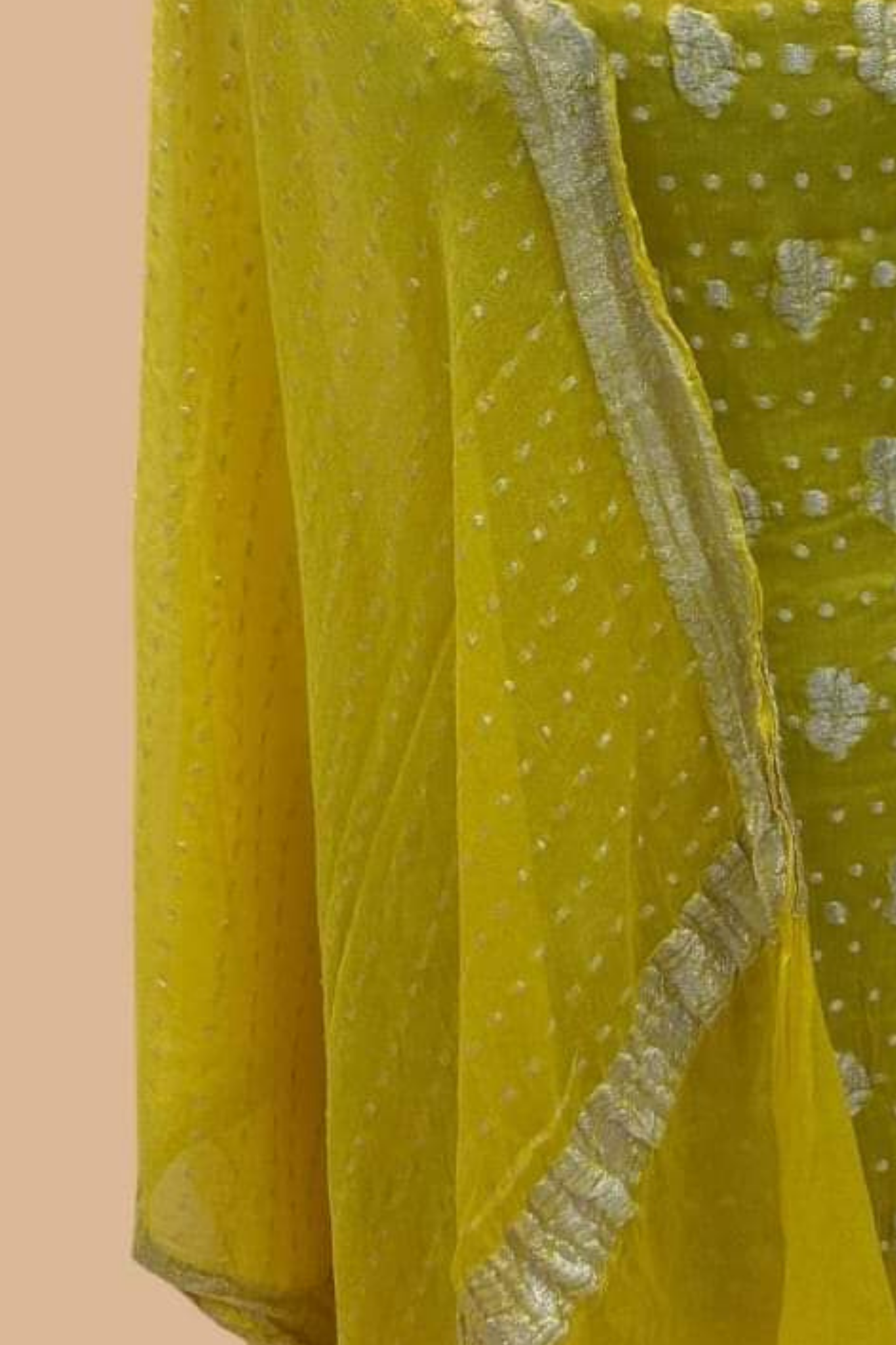 Sunshine Yellow Banarasi Khaddi Georgette Dress