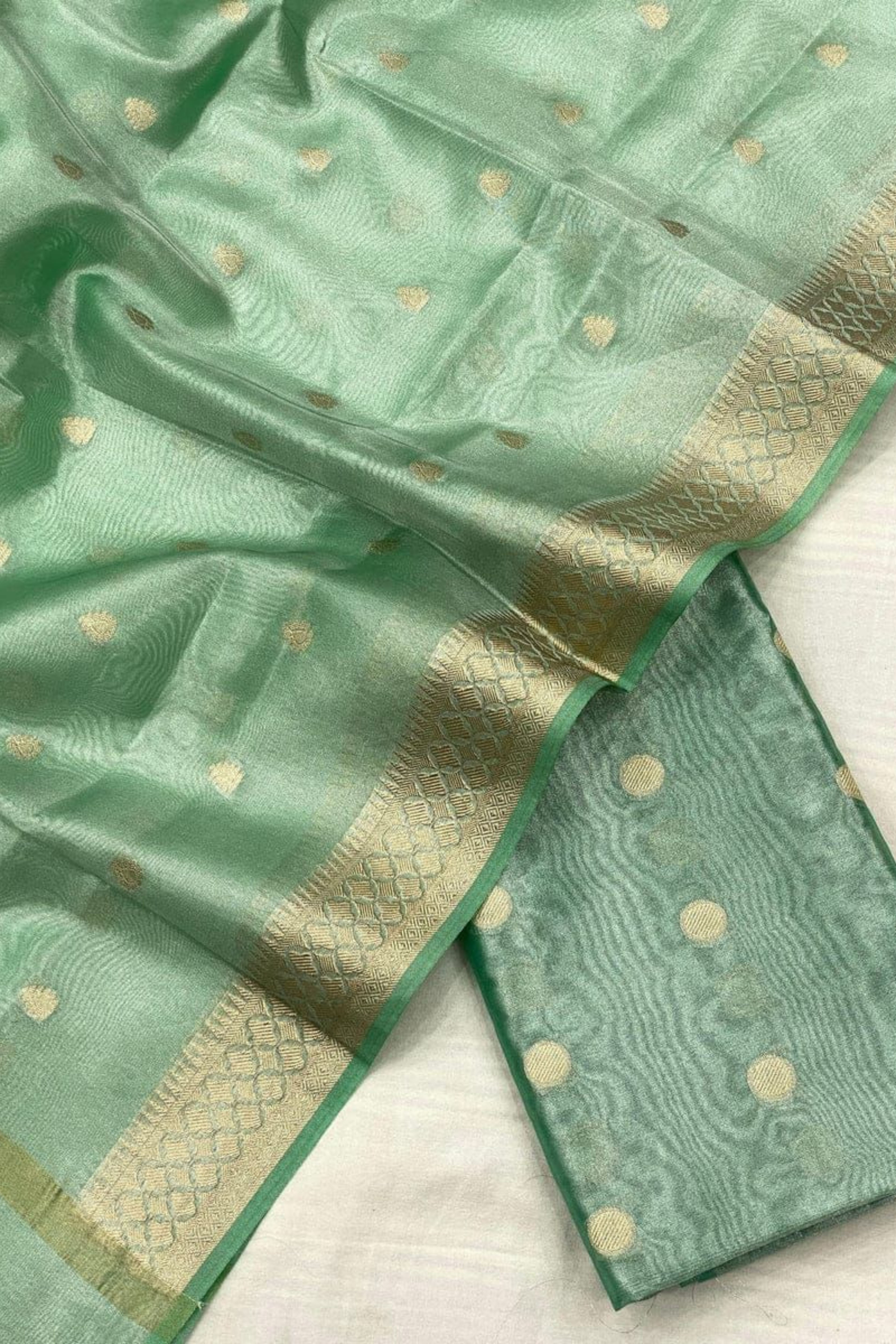 Banarasi Tissue Silk Zari Weaving Suit with Dupatta