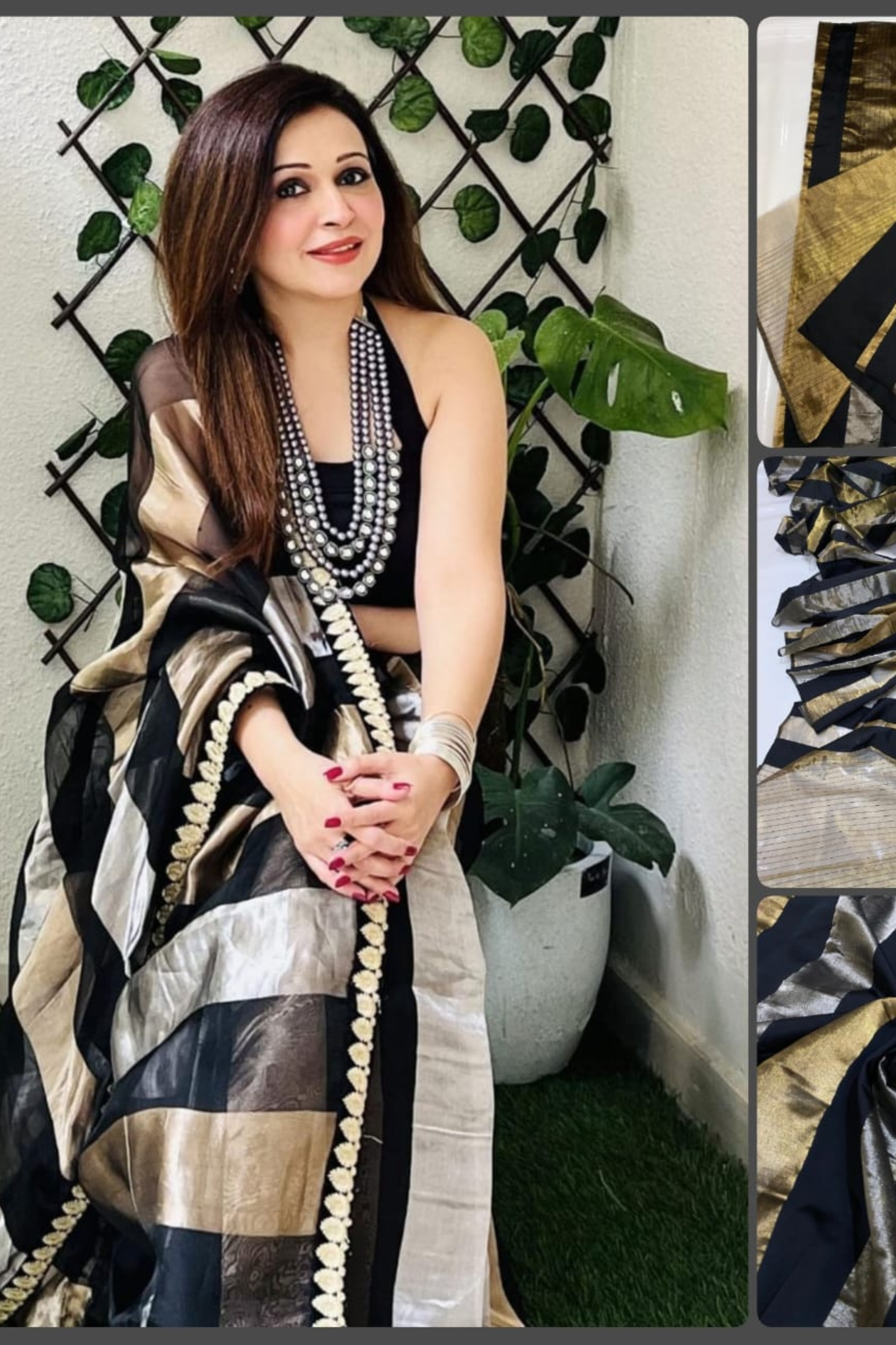 Pure Handloom Tissue Chanderi Silk Saree