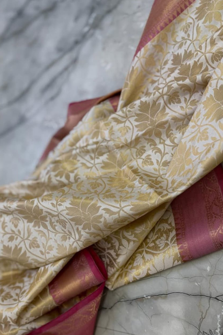 Pure Handloom Kanjivaram Brocade Silk Saree