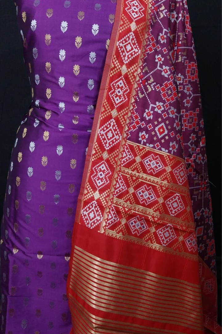 Banarasi Katan Silk Suit with Patola Dupatta