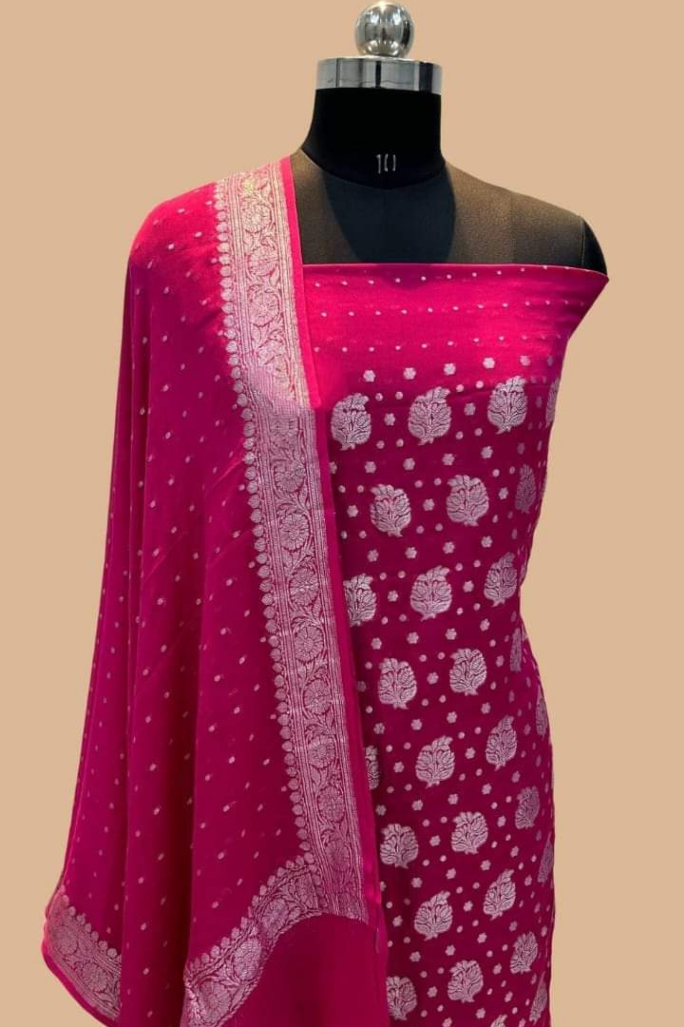 Rani Banarasi Khaddi Georgette Dress