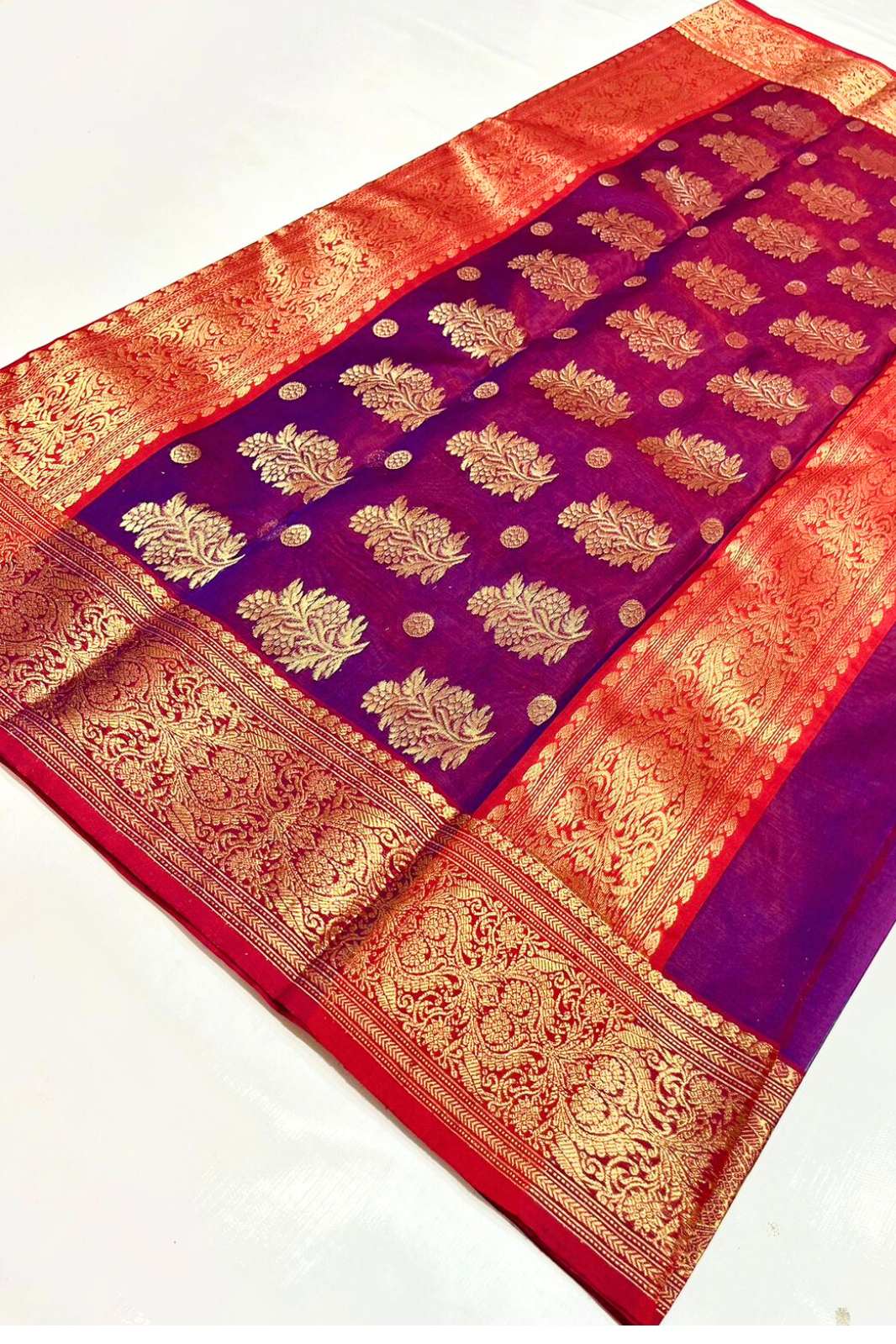 Royal Purple With Dual Tone Traditional Chanderi Pure Silk Saree
