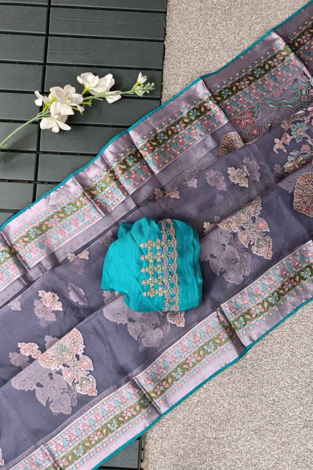 Purple Pure Brasso Silk Sarees