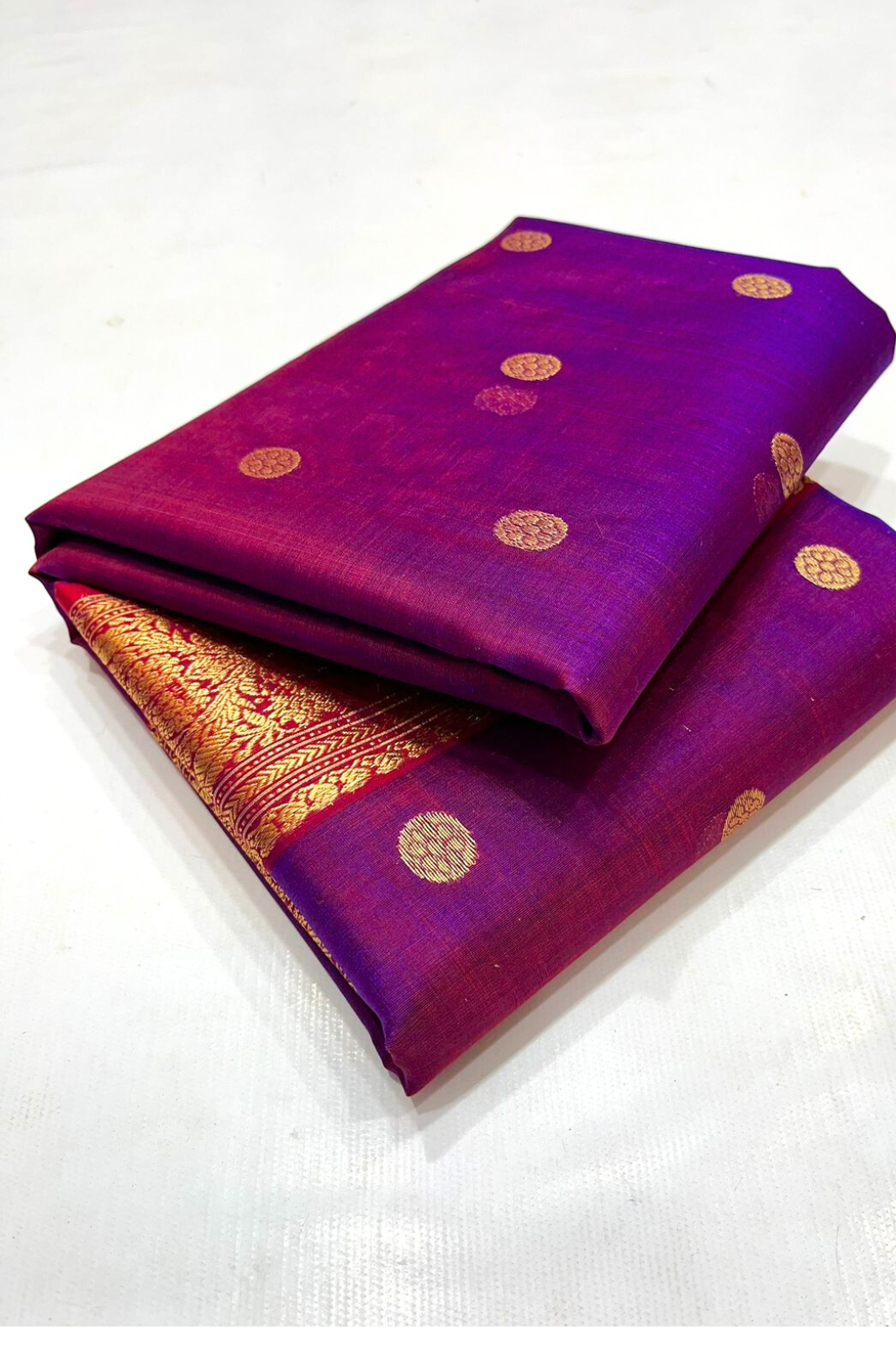 Royal Purple With Dual Tone Traditional Chanderi Pure Silk Saree