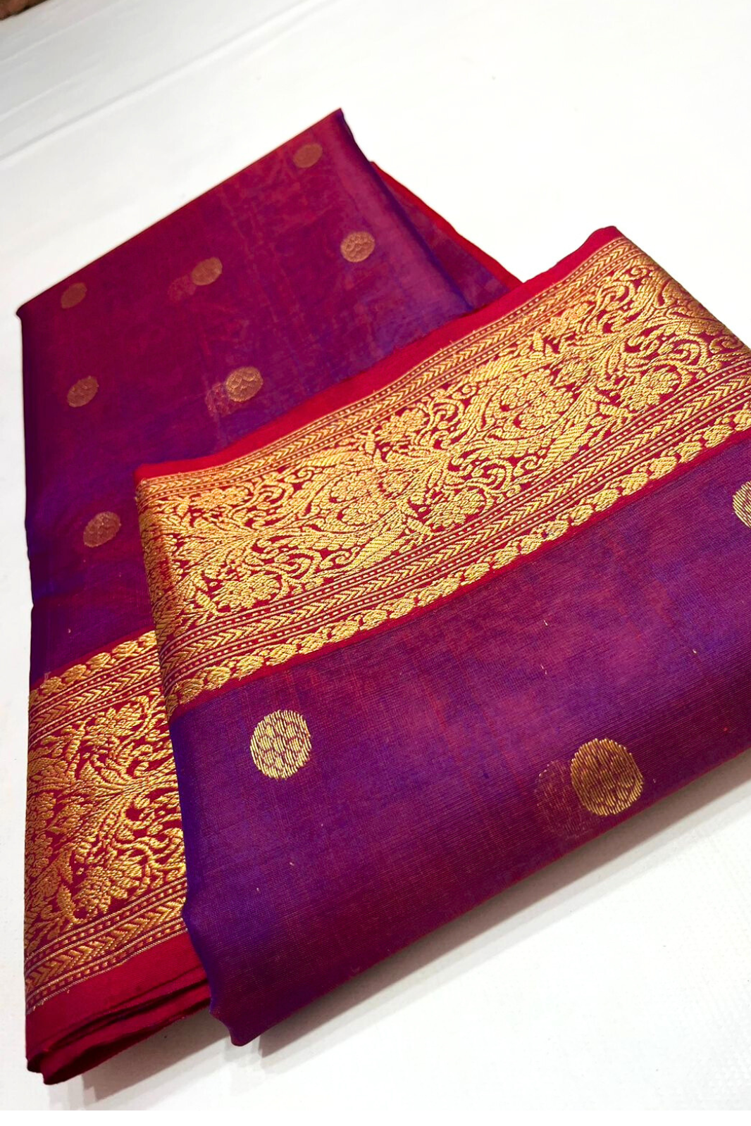 Royal Purple With Dual Tone Traditional Chanderi Pure Silk Saree