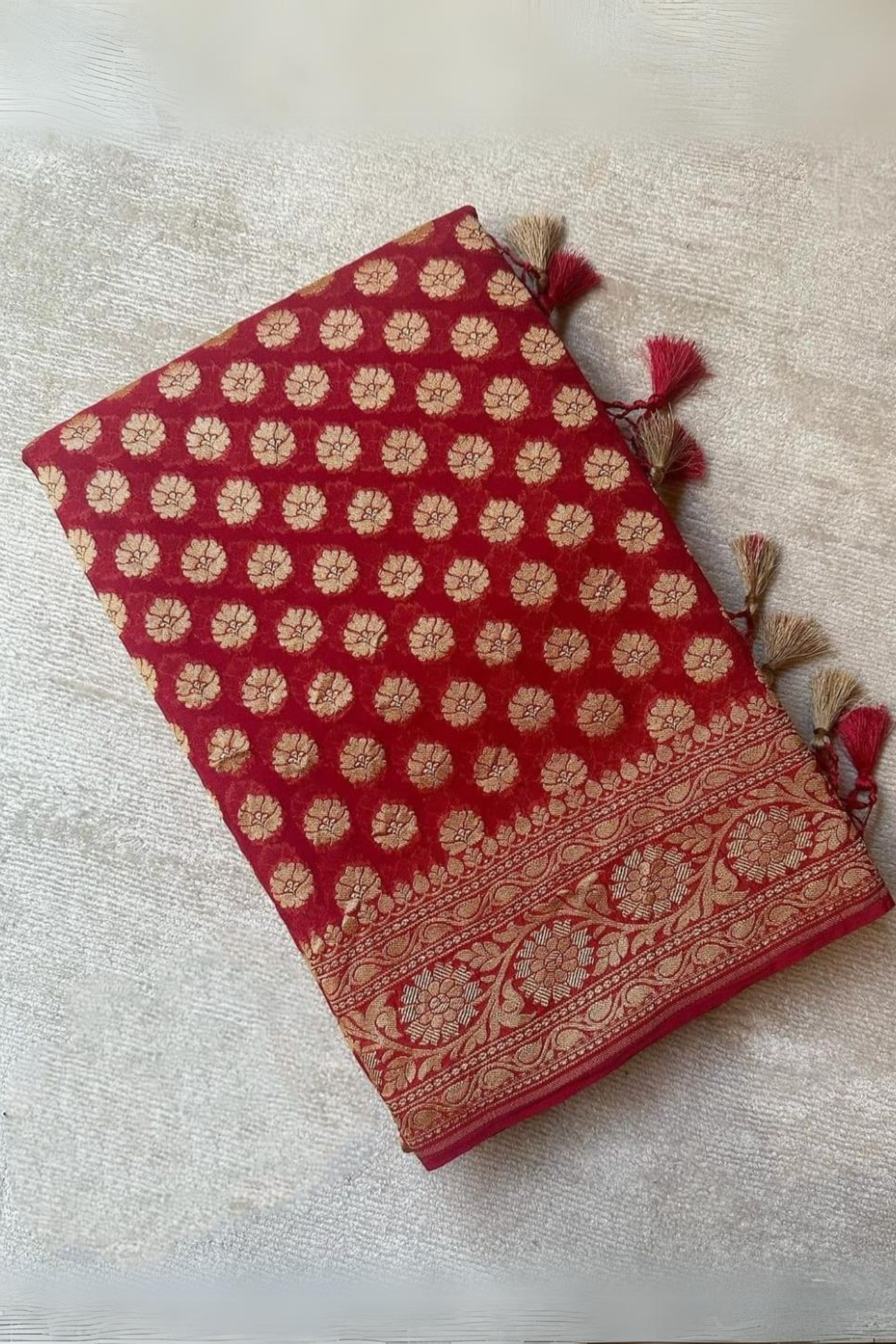 Classy Magenta Pink Banarasi Khaddi Georgette Saree