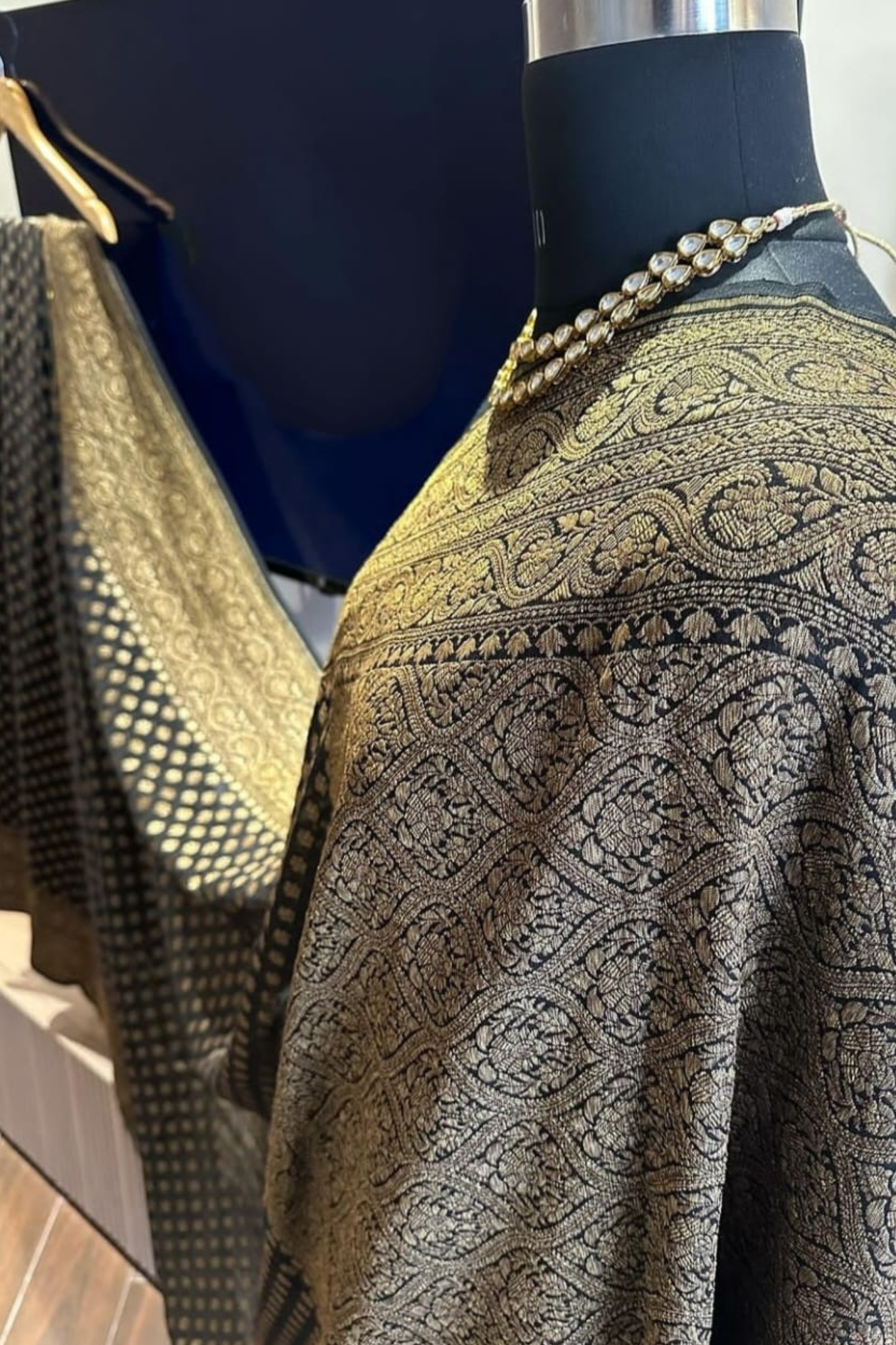 Gorgeous Black Banarasi Khaddi Georgette Saree