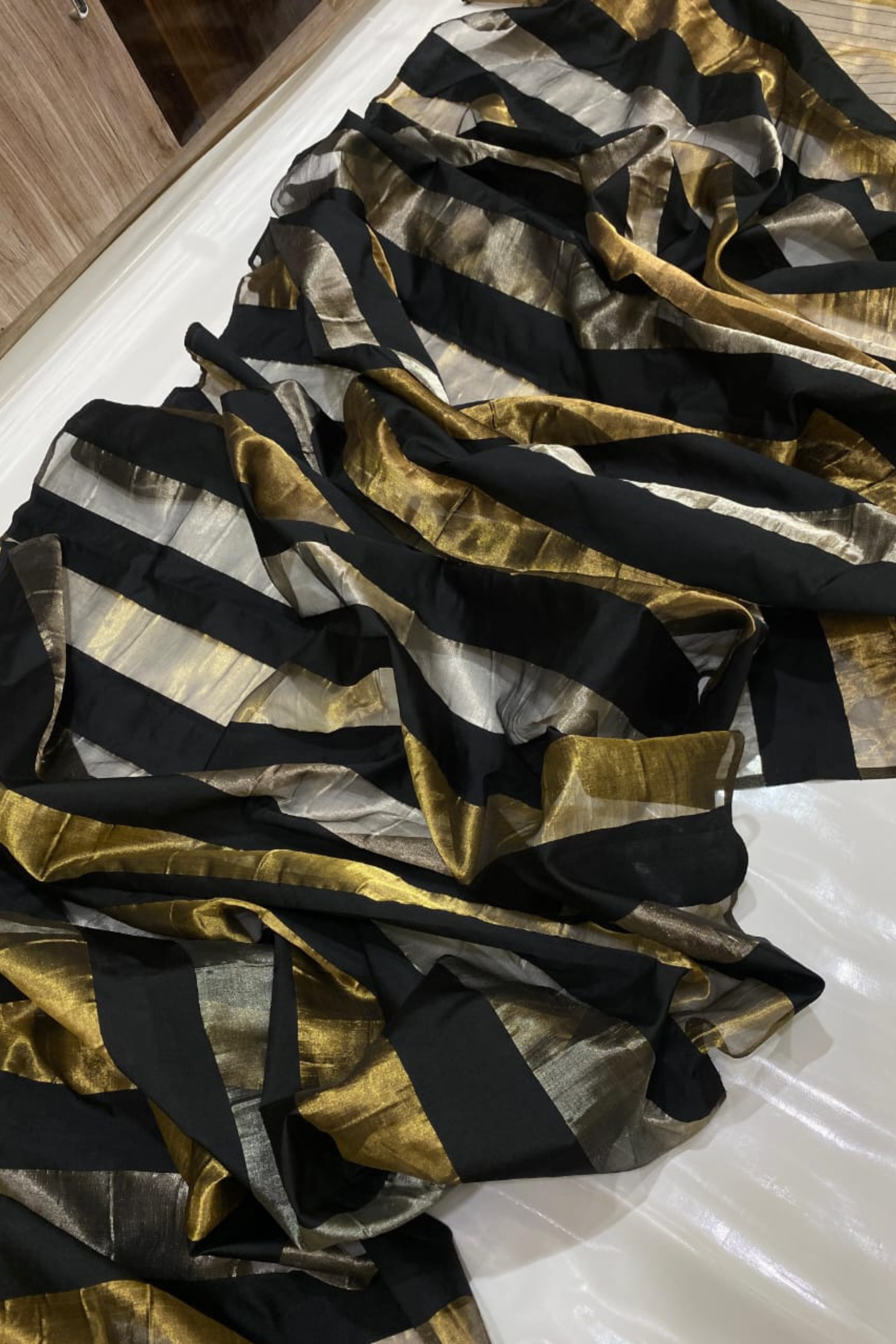 Pure Handloom Tissue Chanderi Silk Saree