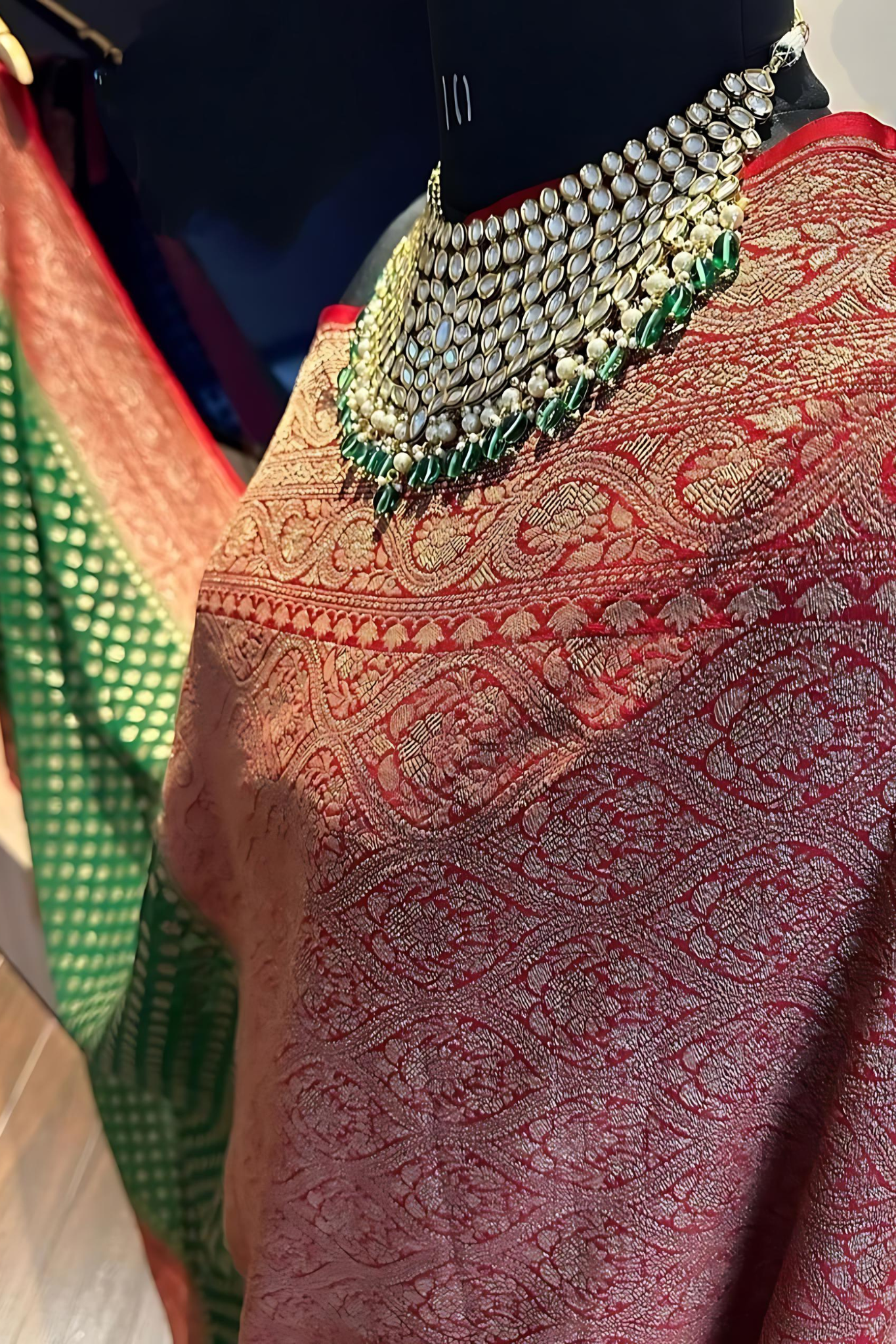Glorious Green Banarasi Khaddi Georgette Saree