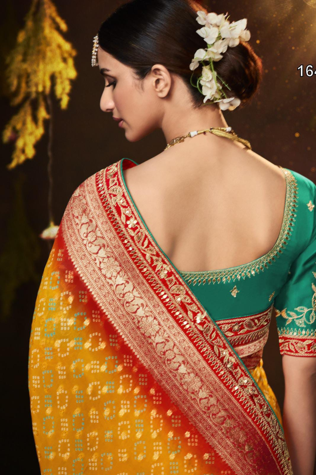 Haldi Yellow Pure Bandhani Khaddi Georgette Sarees