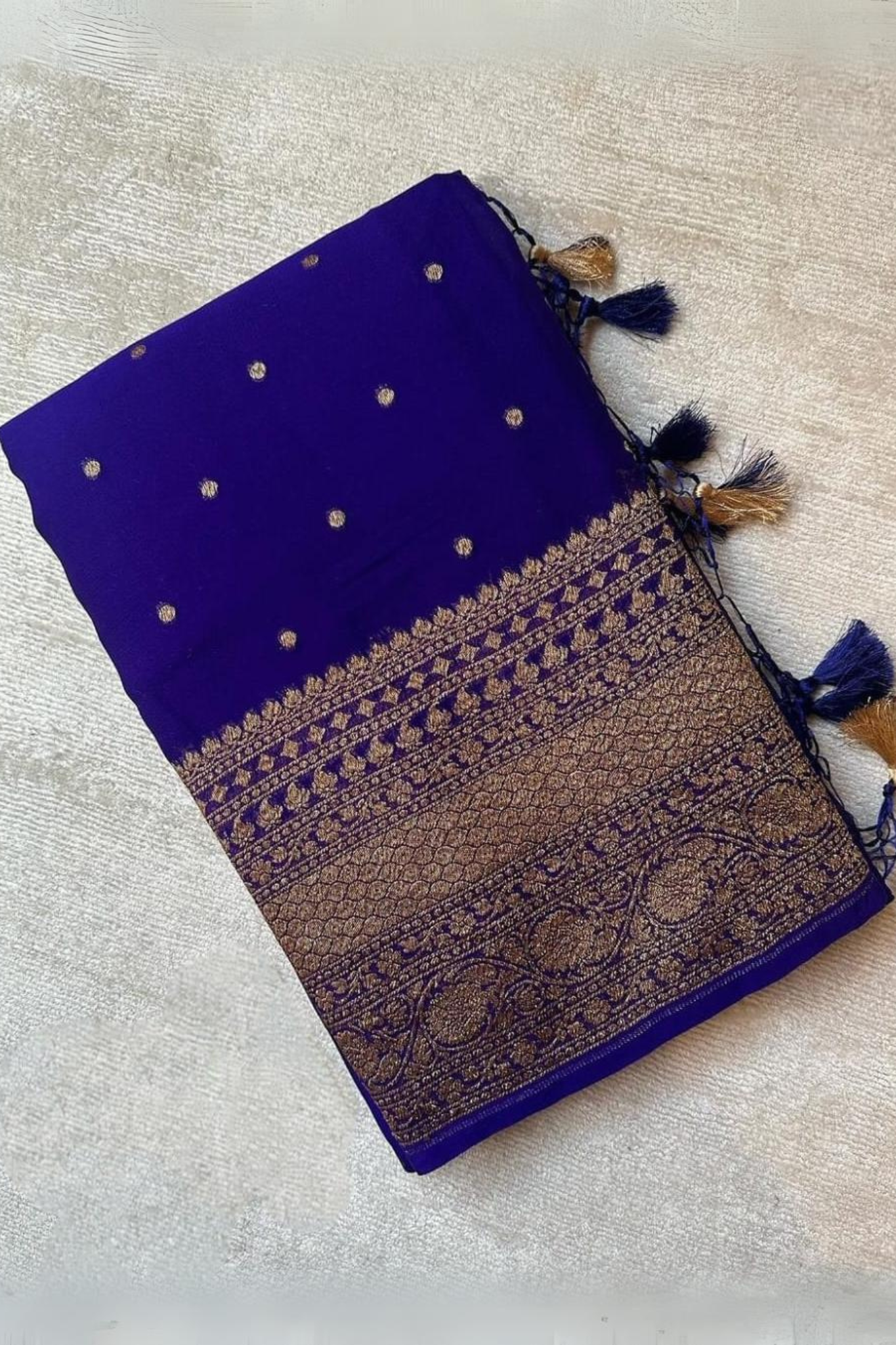 Royal Blue Banarasi Khaddi Georgette Saree