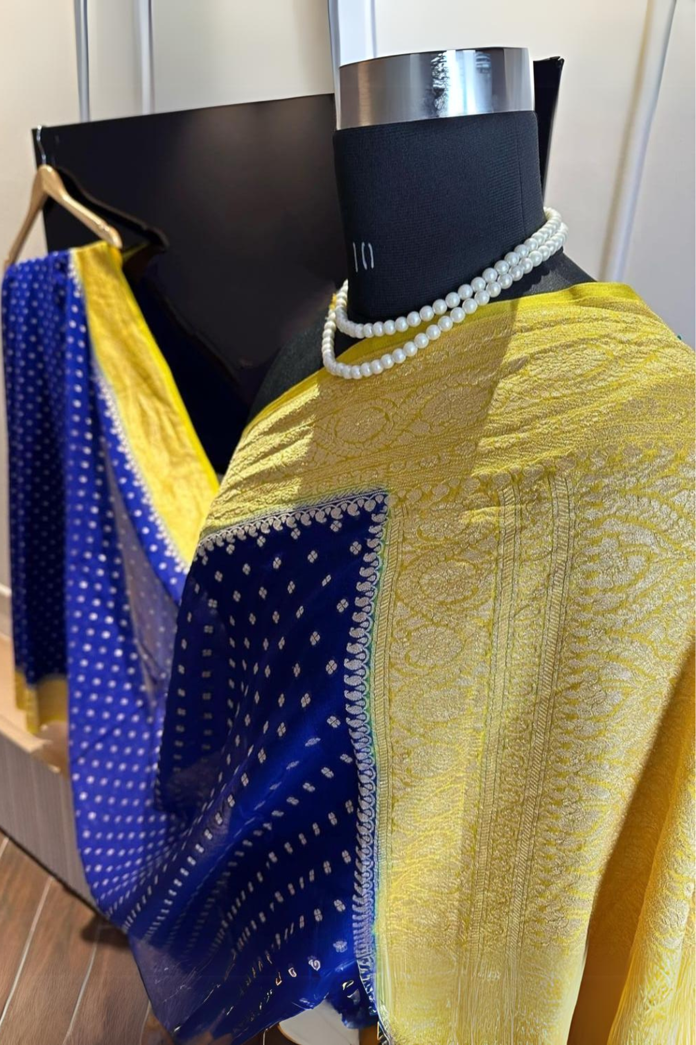 Cobalt Blue Banarasi Khaddi Georgette Saree