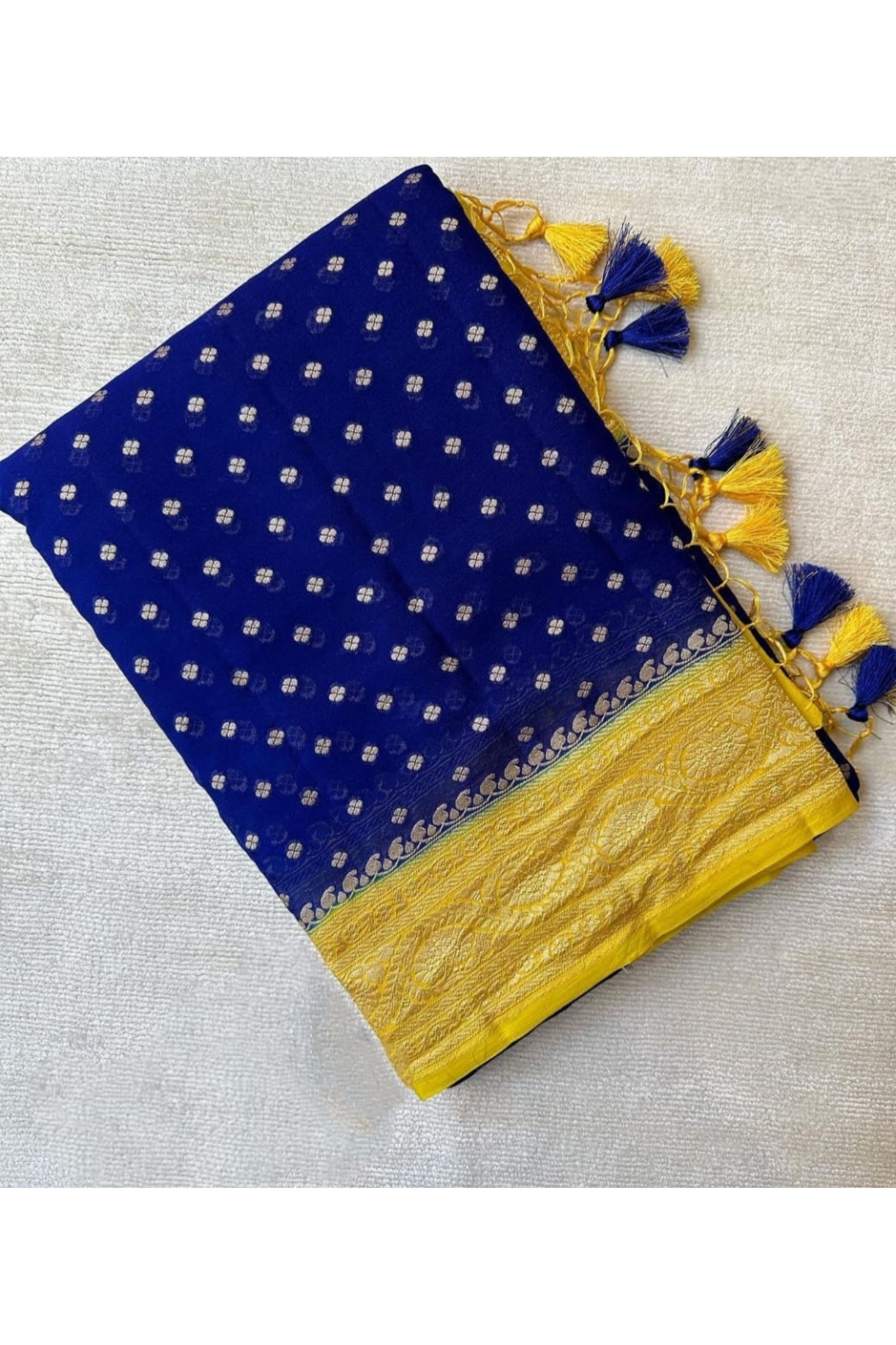 Cobalt Blue Banarasi Khaddi Georgette Saree