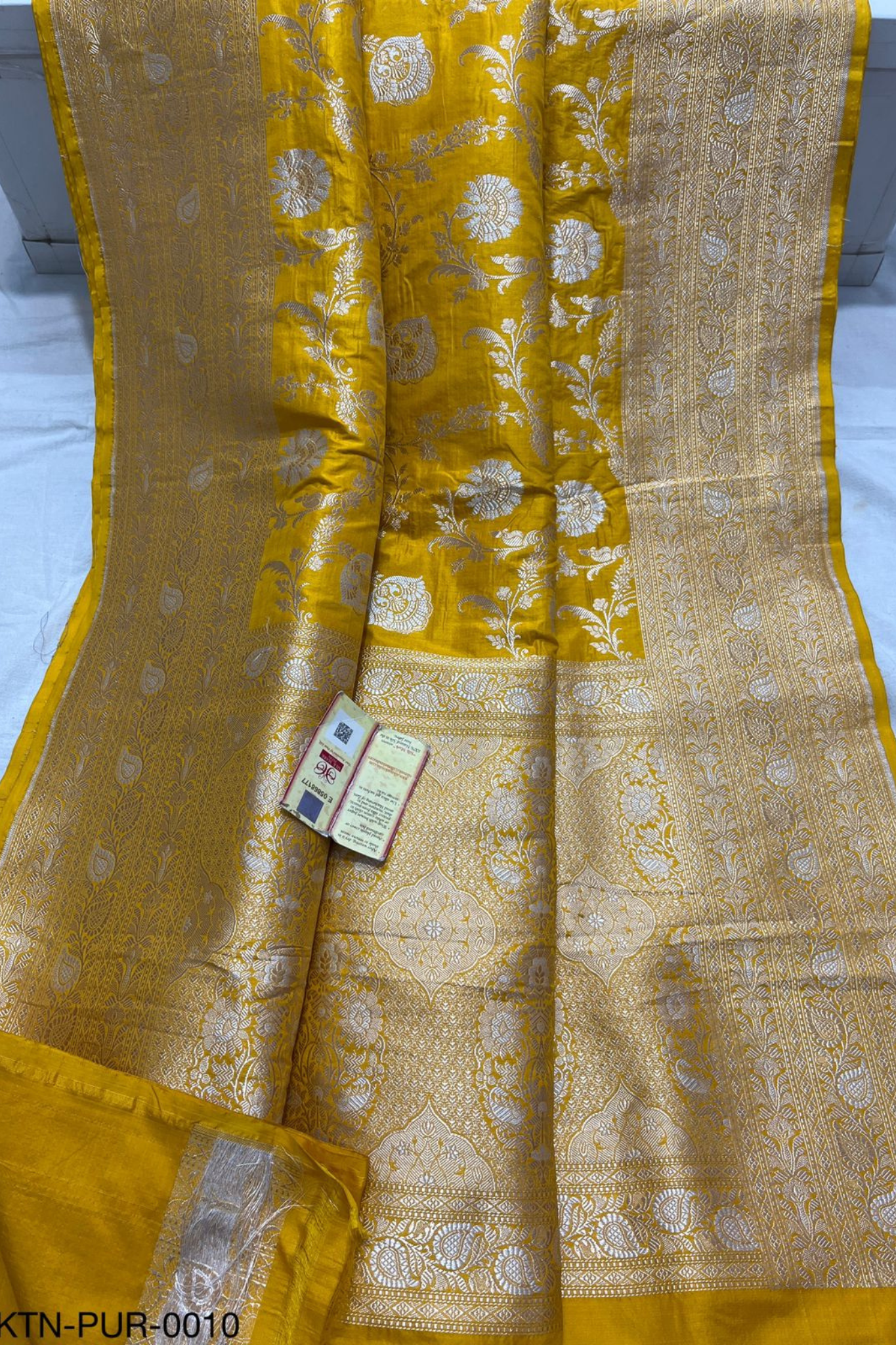 Haldi Yellow Banarasi Jaal Jangla Saree