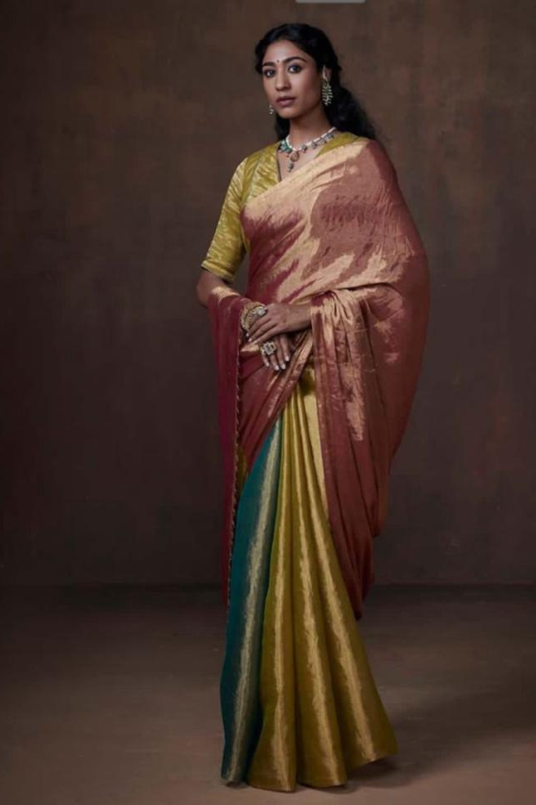 Multicolour Pure Handloom Handweaved Tissue Silk Saree