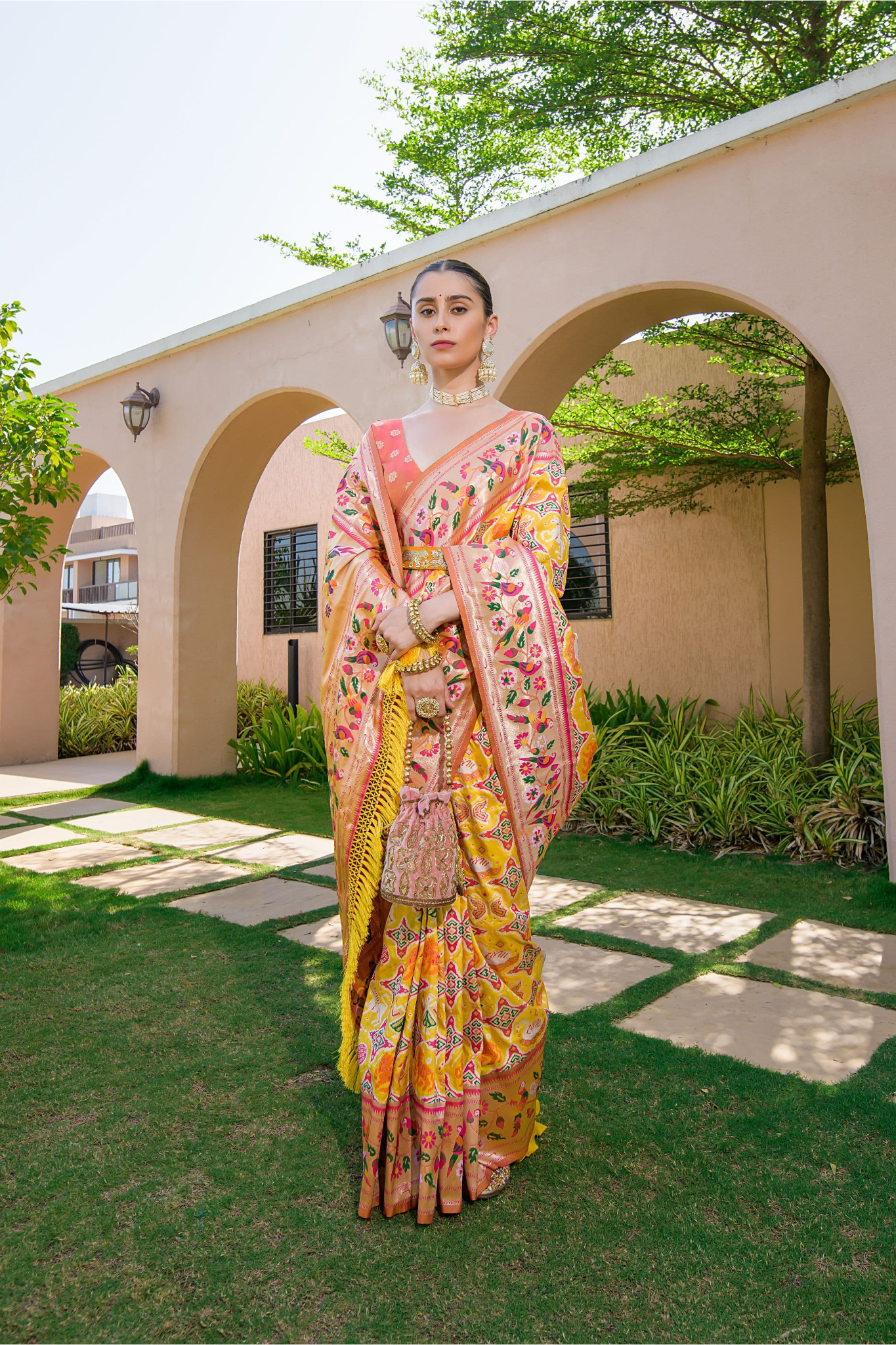 Haldi Yellow Patola Saree