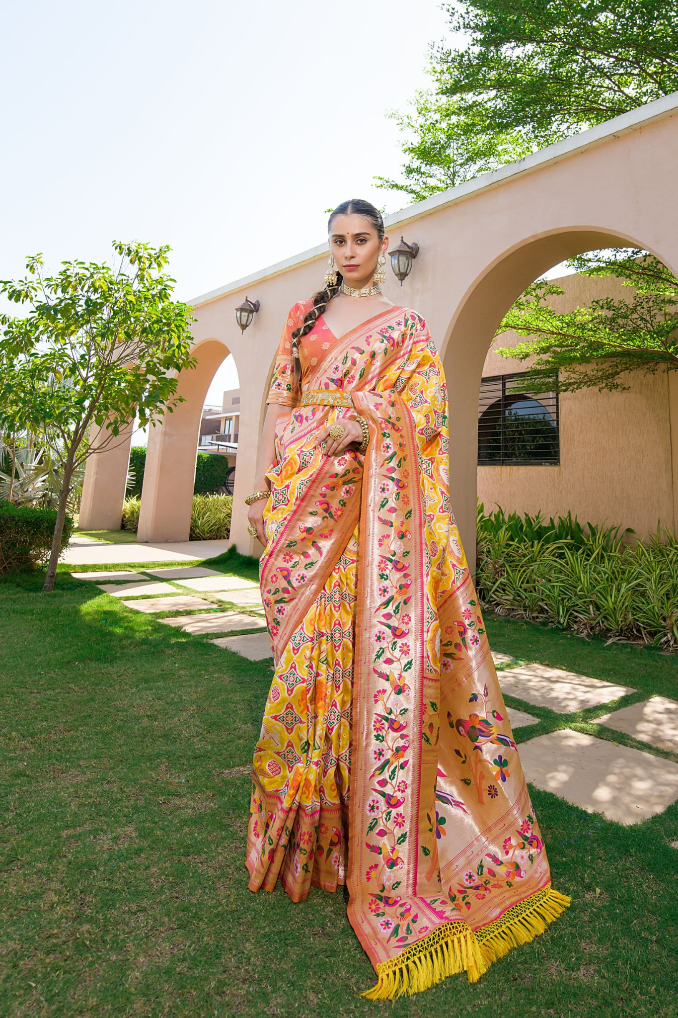 Haldi Yellow Patola Saree