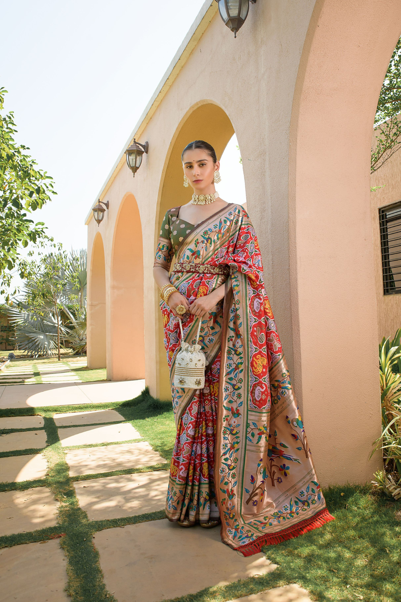 Fiery Red Patola Saree