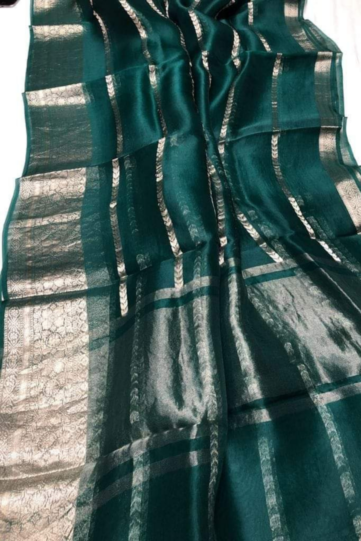 Mint Green Banarasi Silk Saree