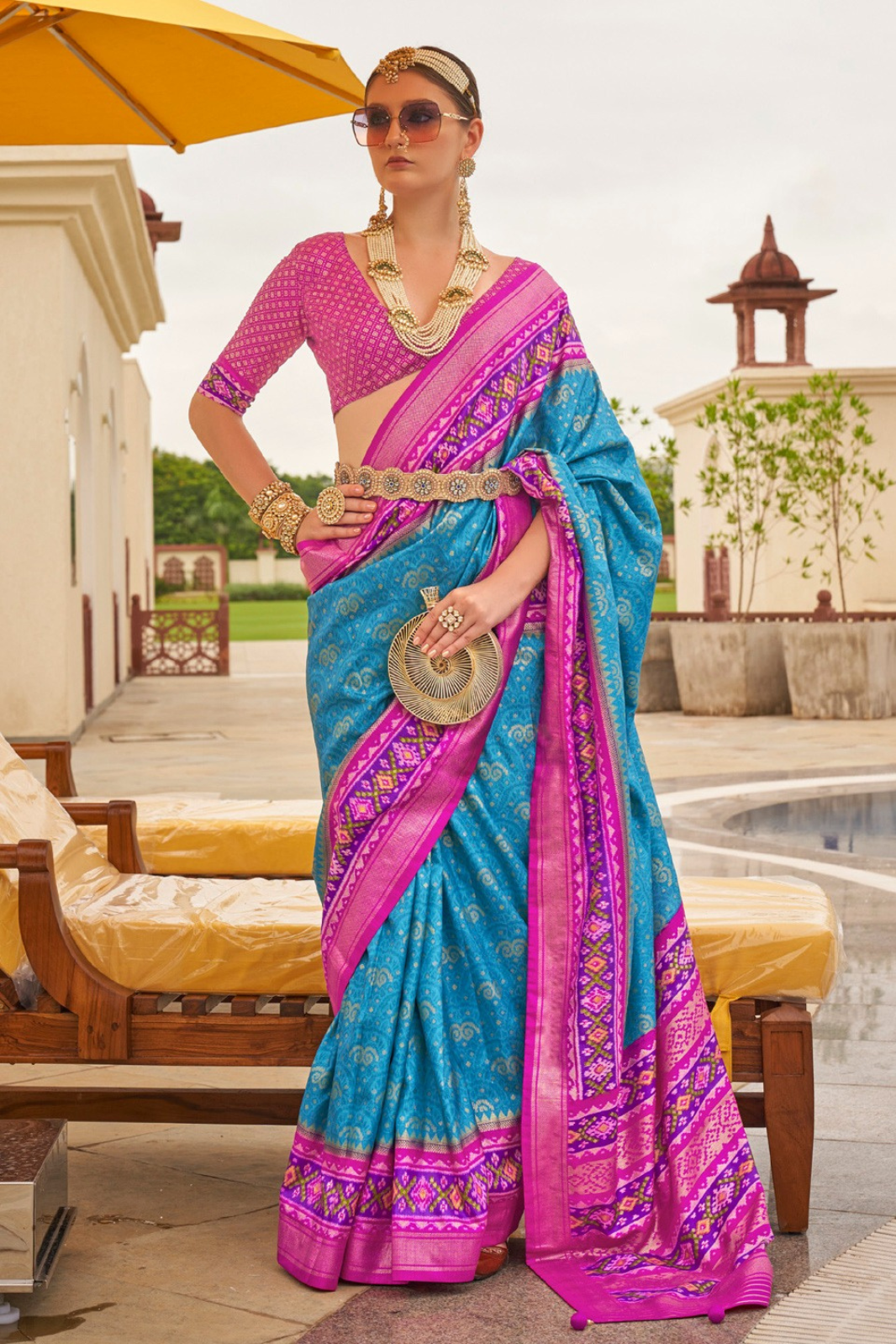 Sapphire Blue Patola Saree