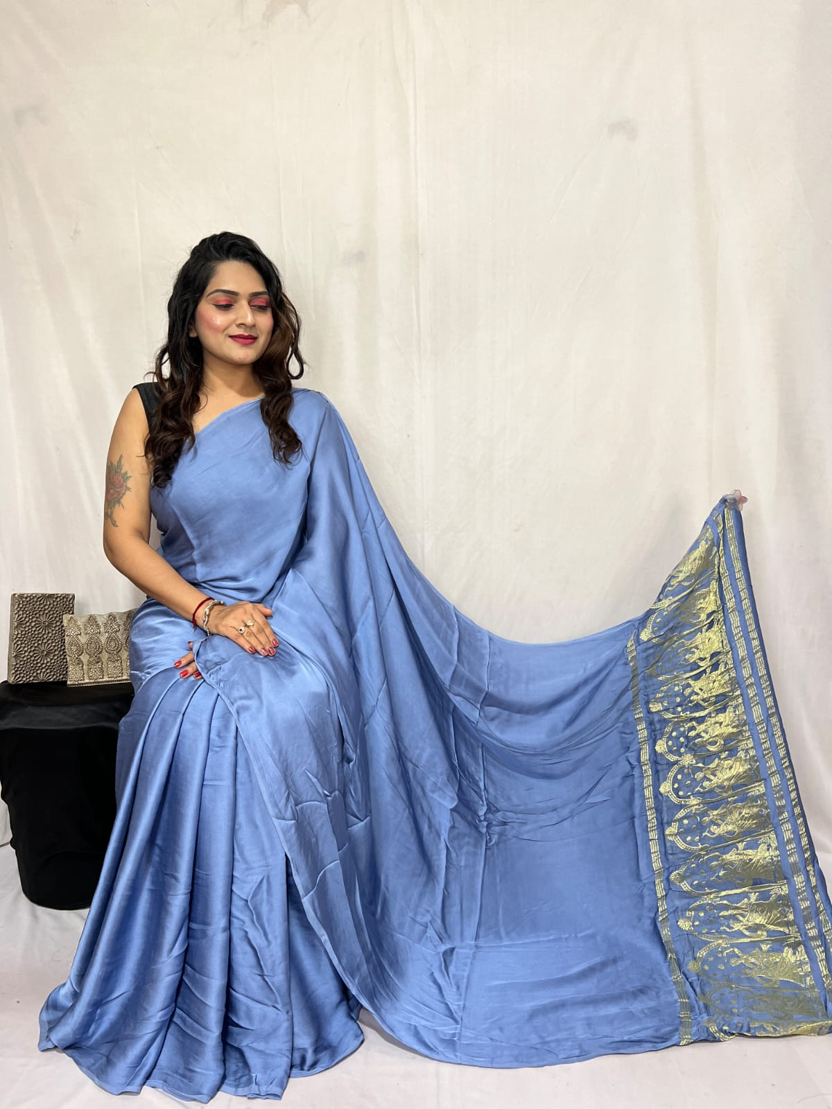 PLAIN MODAL PURE SILK SAREES