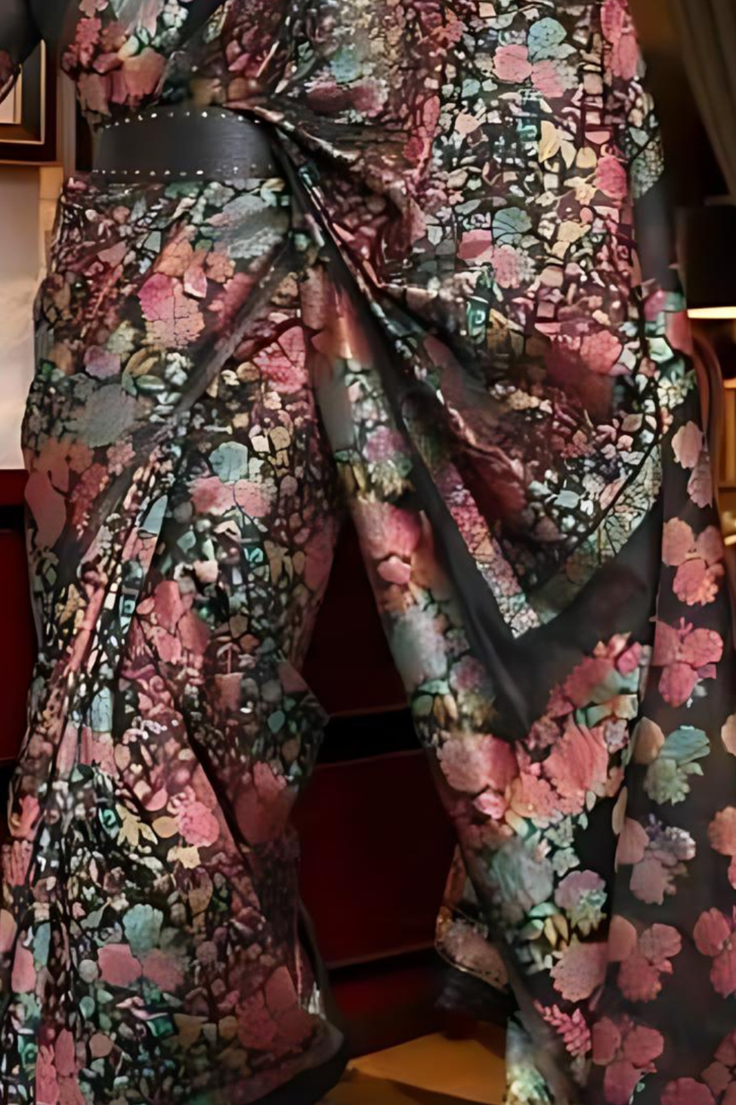 Pure Black Tissue Silk Saree With Blouse