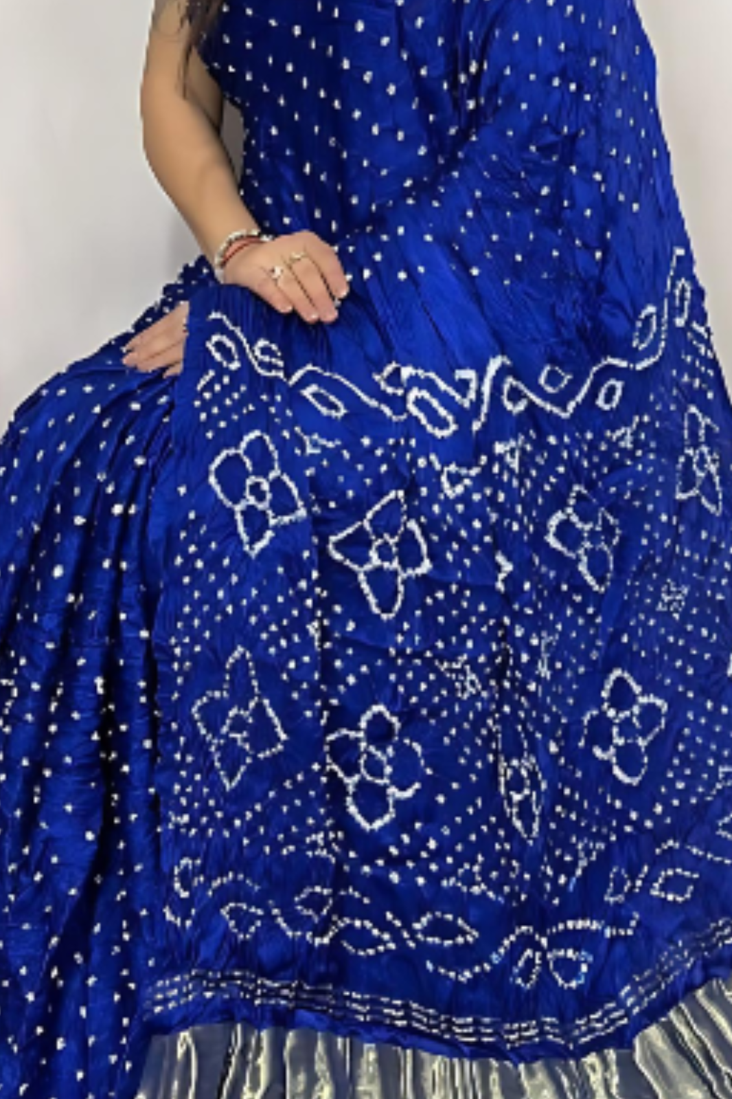 Royal Blue Bandhani Modal Silk Saree